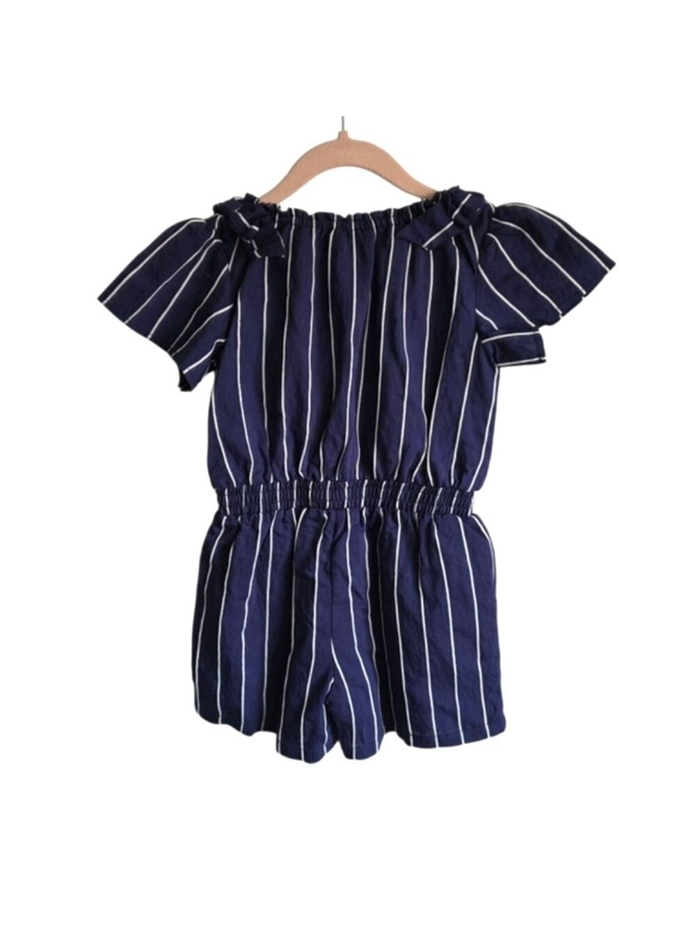 Habitual Striped Romper Blue and White 4T - Picture 7 of 11